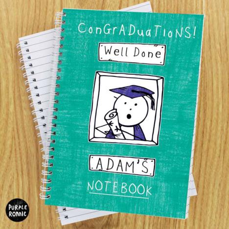 Personalised Purple Ronnie A5 Graduation Notebook Extra Image 2